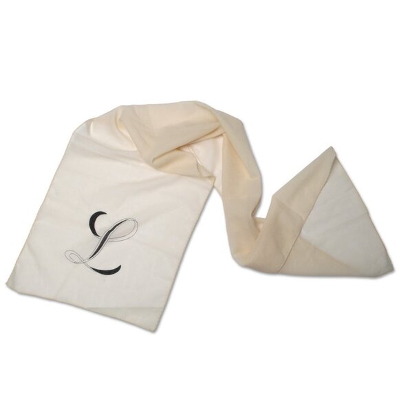 Vintage Sheer Italy Monogram Scarf  -  Set of 2 Scarves Poly Cream Black - Picture 2 of 5